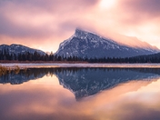 Sunrise Reflections At Vermilion Lakes