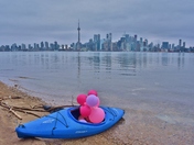 Kayaking and cleaning Toronto Island.
