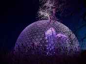 BioSphere at night.