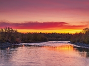 Spring Sunrise Over The River Valley