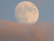 Moonrise at sunset time