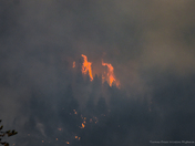Flames from the Thomas Creek Wildfire 
