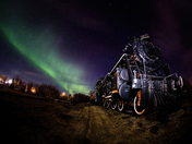 Old Steam Engine and Aurora