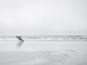 Silhouette of surfer