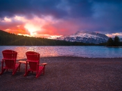 Sunrise Over Two Jack Lake