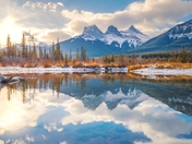 Reflections At The Three Sisters Mountains