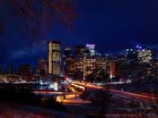 Calgary Skyline Illuminated At Night
