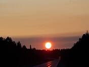 Sunset on the highway