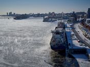 Sea fog in Port of Montreal