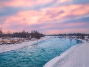 Winter Sunrise Over The Bow River