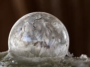 Silvery Feathers Frozen Bubble
