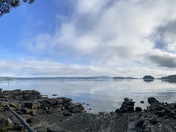 Panoramic view of Clam Bay, Thetis Island, British Columbia, Canada