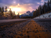 Sunrise Road To The Mountains