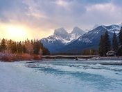 Sunrise Over Canmore Mountains