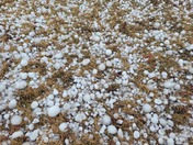 2.5 inch hail in Orient. Lots of damage