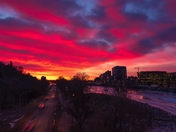 Intense Sunrise Over Calgary