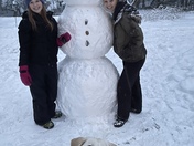 Huge snowman my daughters made un Walpole NH