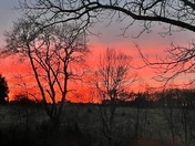 Sunset on 3/9/2022 in East Bend, NC.