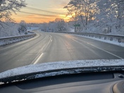 Beautiful morning sunrise with all the trees covered in snow. Thursday 3/10/22 Seabrook, NH