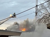Auto glass now is on fire and fire dept is having a hard time getting it fully out. 