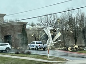 Tornado damage to Brashears Furniture in Springdale. 