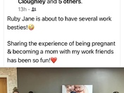 My daughter Taylor Cloughley and 8 (plus some) of her coworkers all from Overland Park Regional Labor/Delivery and Mother/Baby are pregnant at the same time! 