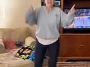 Dancing feet still moving. From last Sundays win on Chicago. Rock chalk 