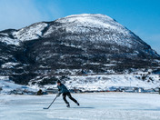 Playing Hockey Beside The Atlantic Ocean