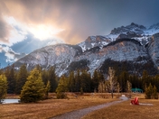 Evening Light Over Banff Mountains