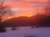 Morning sunrise out my back window in Sandwich, NH 