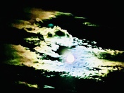 Evening moon from my back yard.