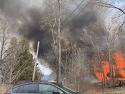 House fire along Rt. 27 across from Smithtown Rd. In Pittston.