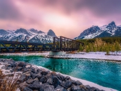 Sunrise Over The Canmore River Valley
