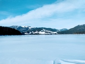 Mountains Across a Frozen Lake