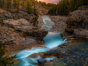 Long Exposure Sunrise Over Elbow Falls