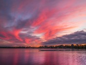 sky burning above Wilcox lake