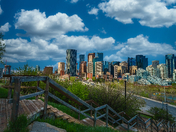 Cloudy Blue Sky Over Downtown Calgary
