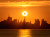 When the sun meets the city.