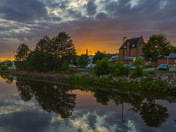 St. Stephen, New Brunswick at sunset
