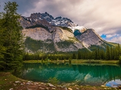 Sunlit Mountains At Cascade Ponds