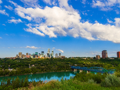 Blue Sky Over A Summer Edmonton River Valley