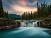 Long Exposure Sunrise At Sheep River Falls