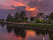 The Old Town Hall, St. Stephen, NB at sunset