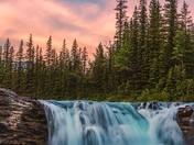 Summer Sunrise Over Sheep River Falls