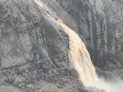 Waterfalls off Greenland glaciers 