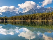 Mountain Reflections On Herbert Lake
