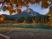 Fall Leaves Framing Barrier Lake
