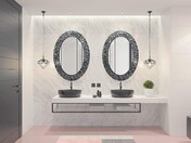 Traditional Black Oval Mosaic wall Mirror  