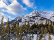 Blue Sky Over Snowy Canmore Mountains