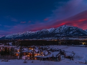 Canmore Lit Up At Dawn